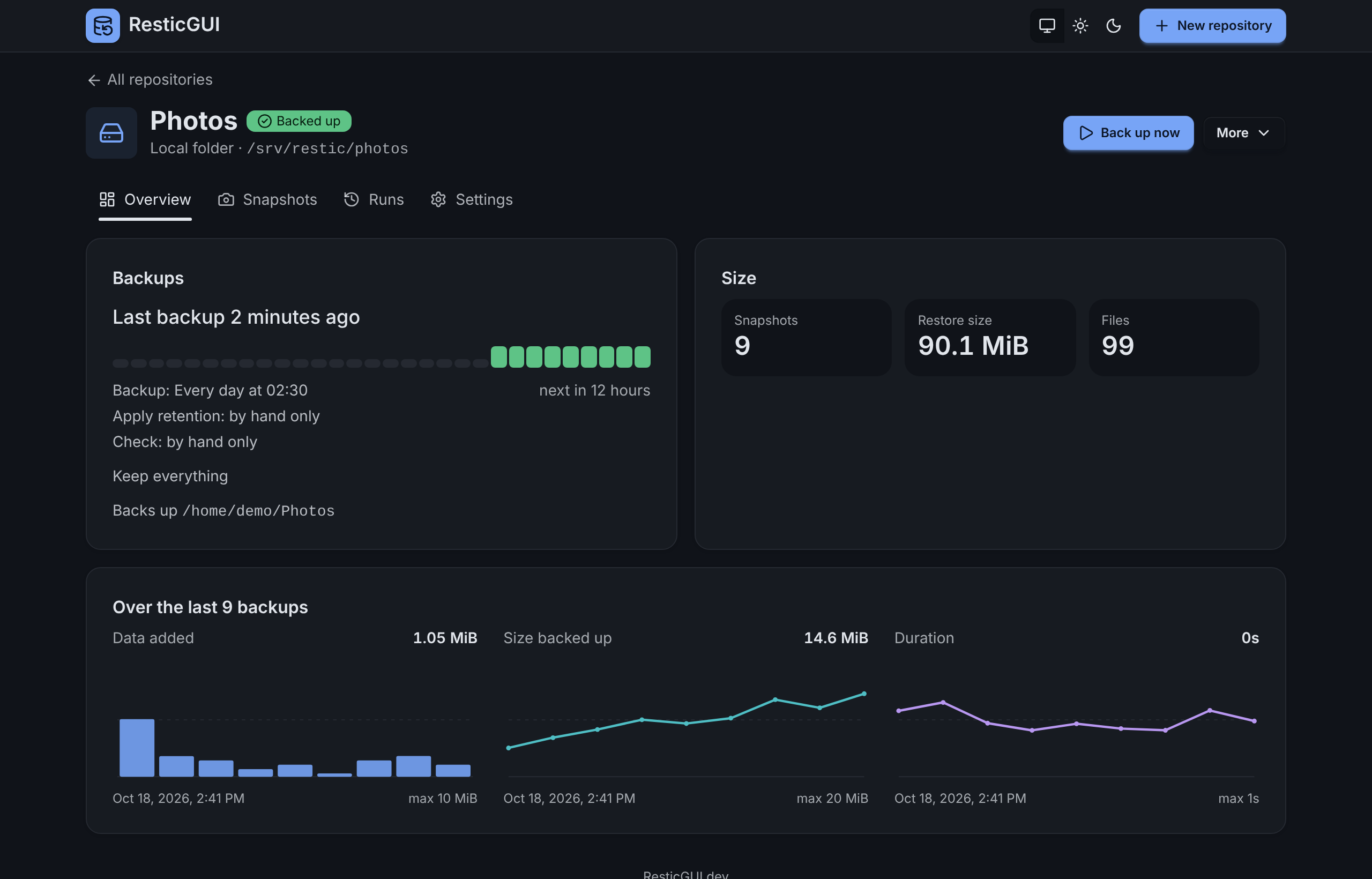 A repository's overview